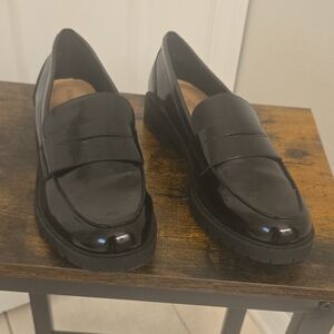 Nine West Glossy Black Loafers